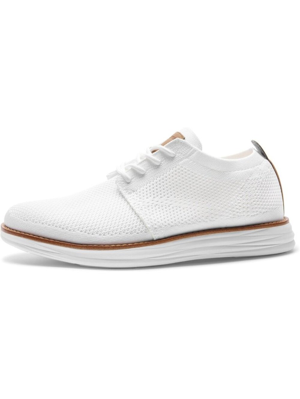 Bruno Marc Men's White Ethylene Vinyl Acetate Lace up Lightweight Sneakers - Picture 3 of 7